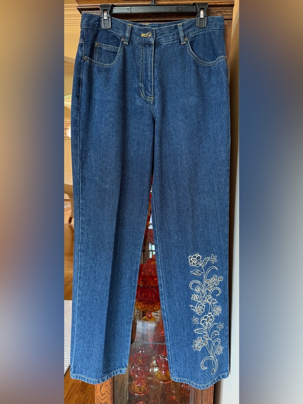Christopher & Banks Jeans Straight Leg Embroidery and Studs 10